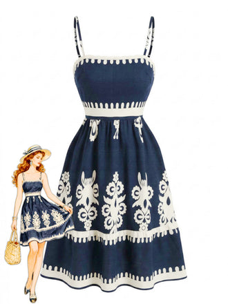 Abito Nero Anni '70 Boho Smocked con Spalline Sottili