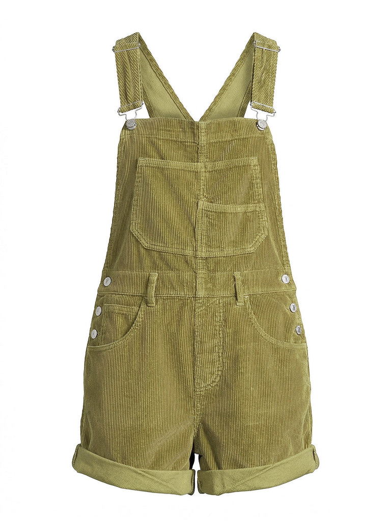 Tuta Corta Multi-Pocket Corduroy - Verde Anni '60