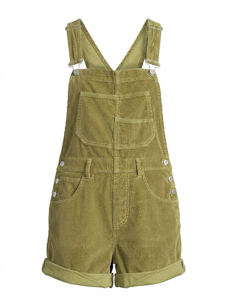 Tuta Corta Multi-Pocket Corduroy - Verde Anni '60