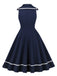 Abito Sailor Rosso con Fiocco Sleeveless Svasato Anni '50 2