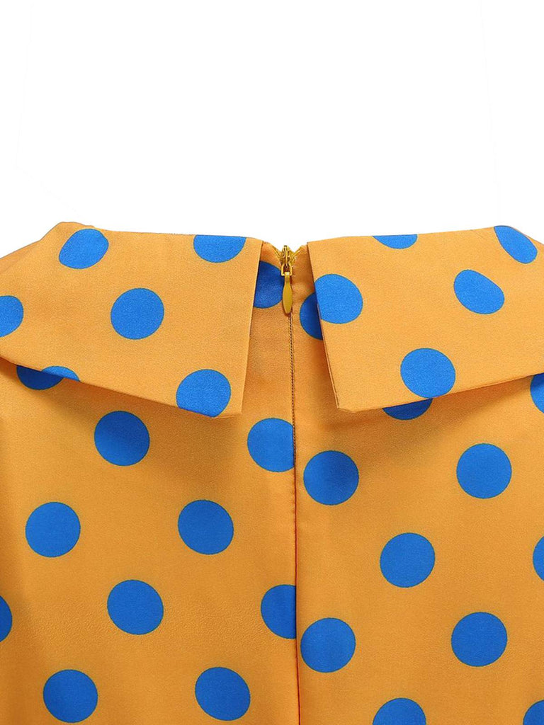 1950s Polka Dot Lapel Collar Cap Sleeve Swing Dress, vintage dress, retro fashion, rockabilly, pin-up fashion - perfect for women who love vintage and retro fashion