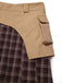 Gonna plissettata patchwork quadri marrone anni '60