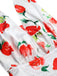 Abito rose acquerello scollo all'americana bianco anni '50