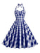 Abito a ruota plaid con scollo all'americana anni '50