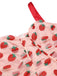 Abito a tubino a fragola con spalline rosa anni '60