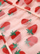 Abito a tubino a fragola con spalline rosa anni '60