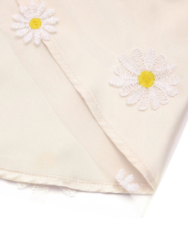 Abito patchwork papillon a margherite giallo anni '50