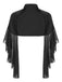 Cappotto trasparente patchwork di Halloween nero anni '30