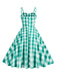 Abito a ruota plaid spalline sottili anni '50