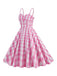Abito a ruota plaid spalline sottili anni '50