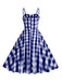 Abito a ruota plaid spalline sottili anni '50