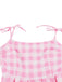 Abito a ruota plaid spalline sottili rosa anni '50