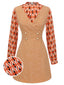 2PCS Camicetta e miniabito in tweed arancione anni '60