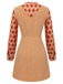 2PCS Camicetta e miniabito in tweed arancione anni '60