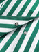 Abito a righe con collo annodato verde scuro anni '50