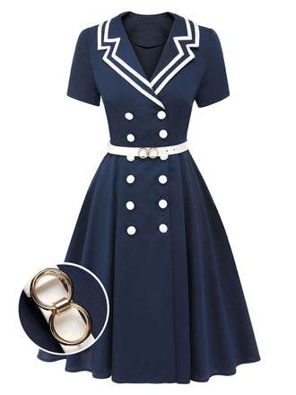 [Prevendita] Abito doppiopetto in stile marinaio blu scuro anni '50