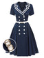 [Prevendita] Abito doppiopetto in stile marinaio blu scuro anni '50