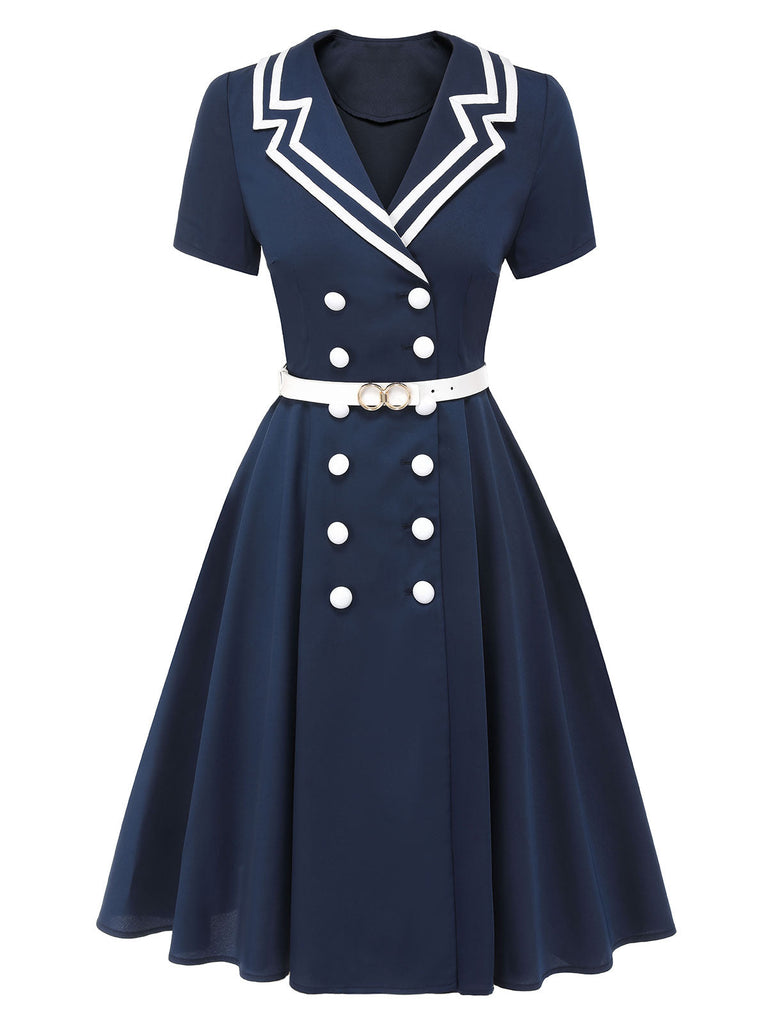 [Prevendita] Abito doppiopetto in stile marinaio blu scuro anni '50