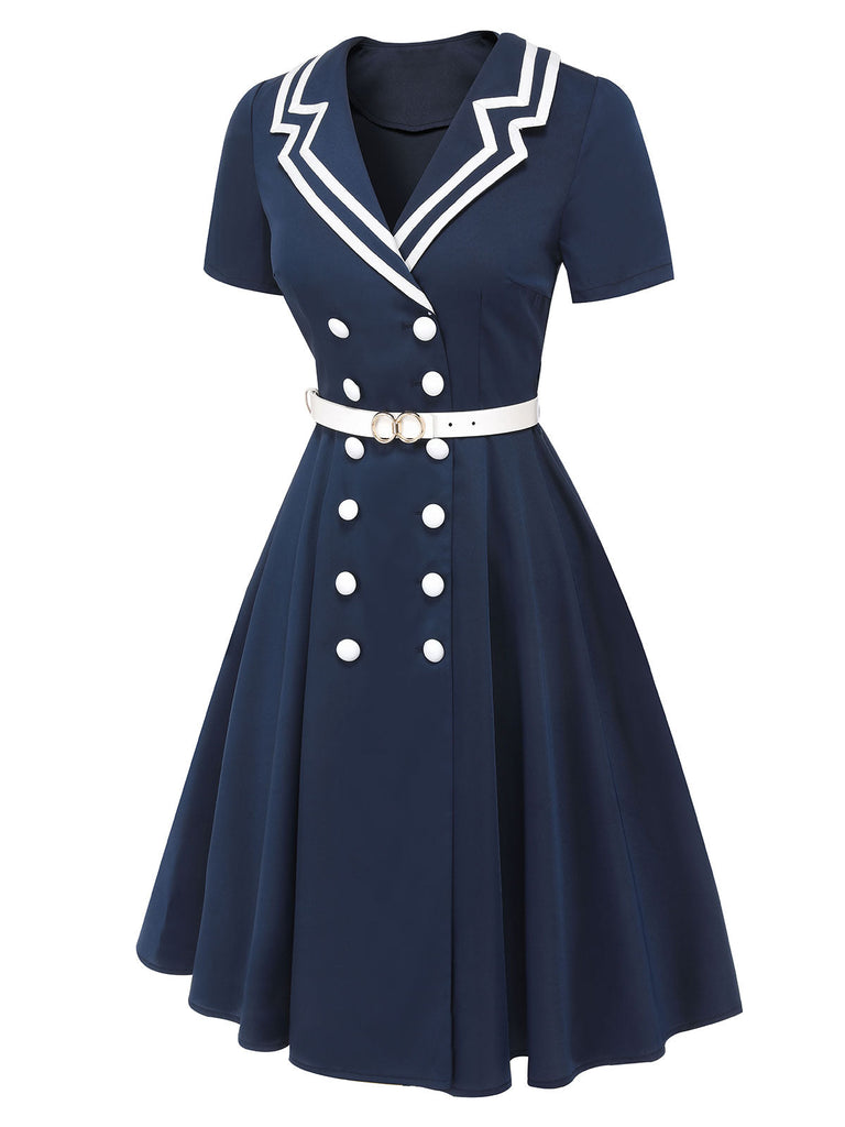 [Prevendita] Abito doppiopetto in stile marinaio blu scuro anni '50