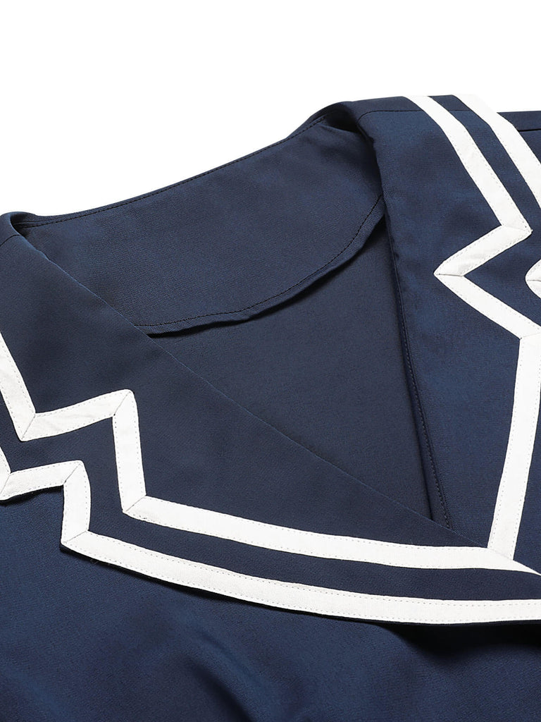 [Prevendita] Abito doppiopetto in stile marinaio blu scuro anni '50
