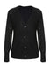 Maglione nero con scollo a V e bottoni anni '40