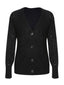 Maglione nero con scollo a V e bottoni anni '40