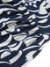Abito stampa geometrica con scollo a V blu navy anni '30