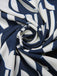 Abito stampa geometrica con scollo a V blu navy anni '30