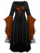 Abito da strega teschio in pizzo patchwork Halloween anni '50