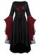 Abito da strega teschio in pizzo patchwork Halloween anni '50