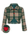 Giacca scozzese verde con risvolto anni '50
