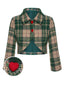 Giacca scozzese verde con risvolto anni '50