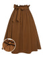 Gonna con cintura elastica in vita marrone anni '50