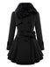 Cappotto invernale con collo di pelliccia cachi anni '50