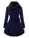 Cappotto invernale con collo di pelliccia cachi anni '50