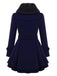 Cappotto invernale con collo di pelliccia cachi anni '50