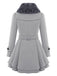 Cappotto invernale con collo di pelliccia cachi anni '50