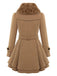 Cappotto invernale con collo di pelliccia cachi anni '50