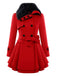 Cappotto invernale con collo di pelliccia cachi anni '50