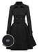 Cappotto aderente con revers in tinta unita marrone anni '50