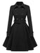 Cappotto aderente con revers in tinta unita marrone anni '50