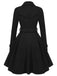 Cappotto aderente con revers in tinta unita marrone anni '50