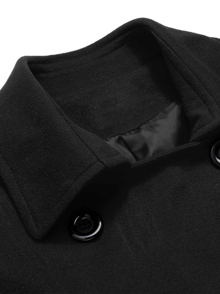 Cappotto aderente con revers in tinta unita marrone anni '50