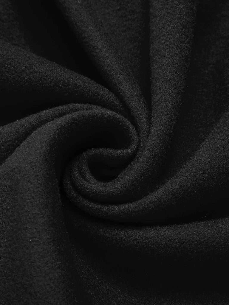 Cappotto aderente con revers in tinta unita marrone anni '50