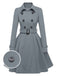 Cappotto aderente con revers in tinta unita marrone anni '50