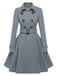 Cappotto aderente con revers in tinta unita marrone anni '50