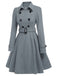 Cappotto aderente con revers in tinta unita marrone anni '50