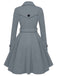 Cappotto aderente con revers in tinta unita marrone anni '50