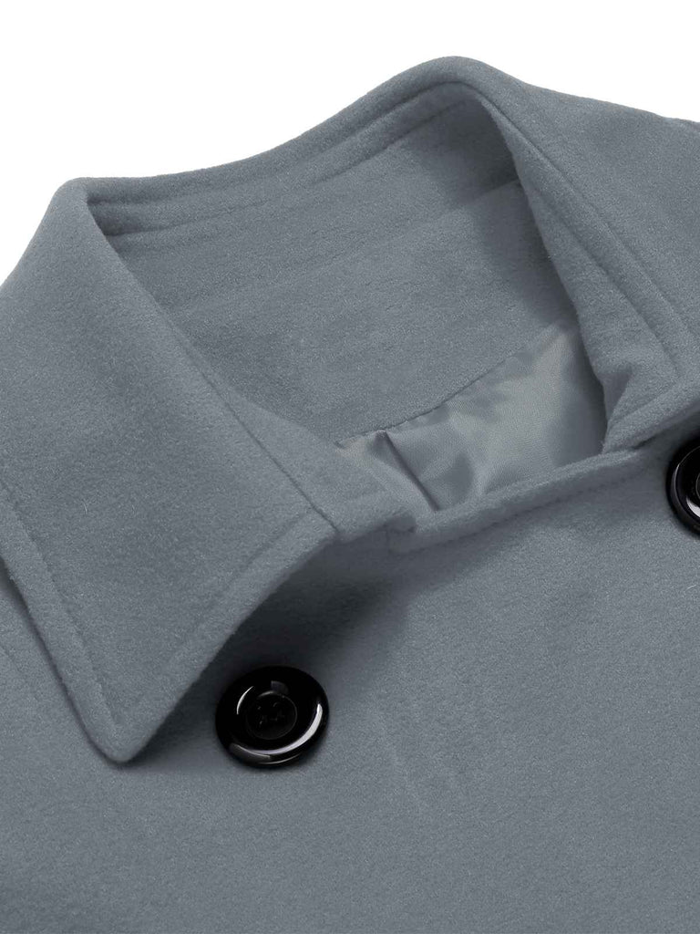 Cappotto aderente con revers in tinta unita marrone anni '50