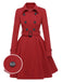 Cappotto aderente con revers in tinta unita marrone anni '50